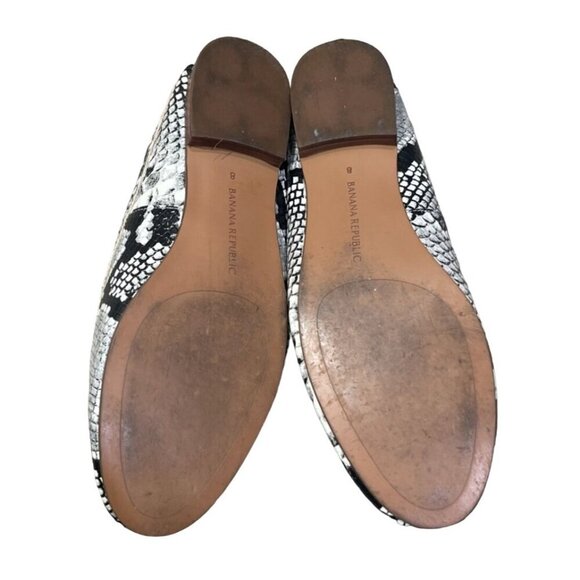 Banana Republic Faux Snakeskin Mule Shoe Slip-On Black White Gray Size 8 - Picture 8 of 8